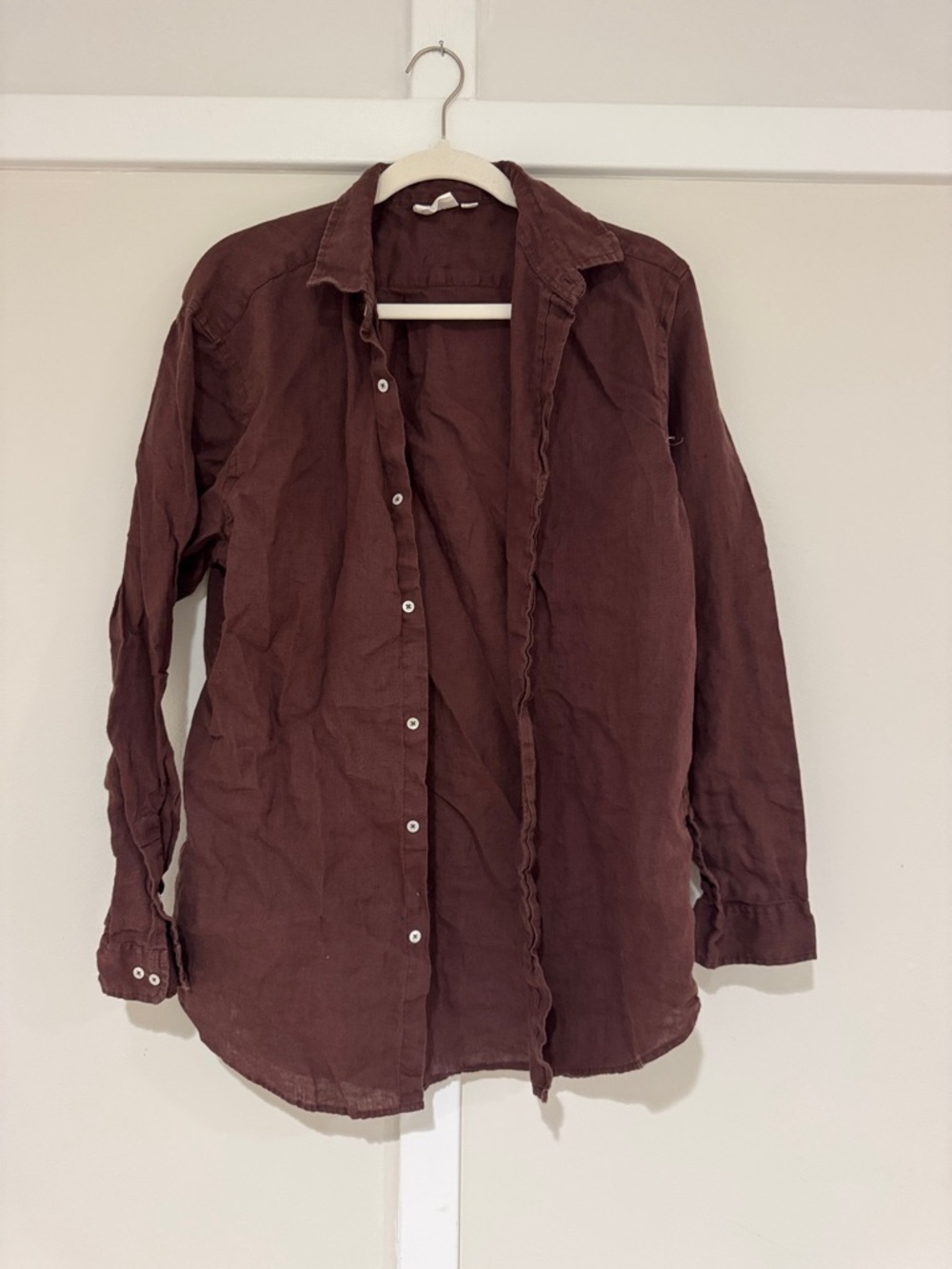 Women's Casual Button-Down Shirt in Deep Brown